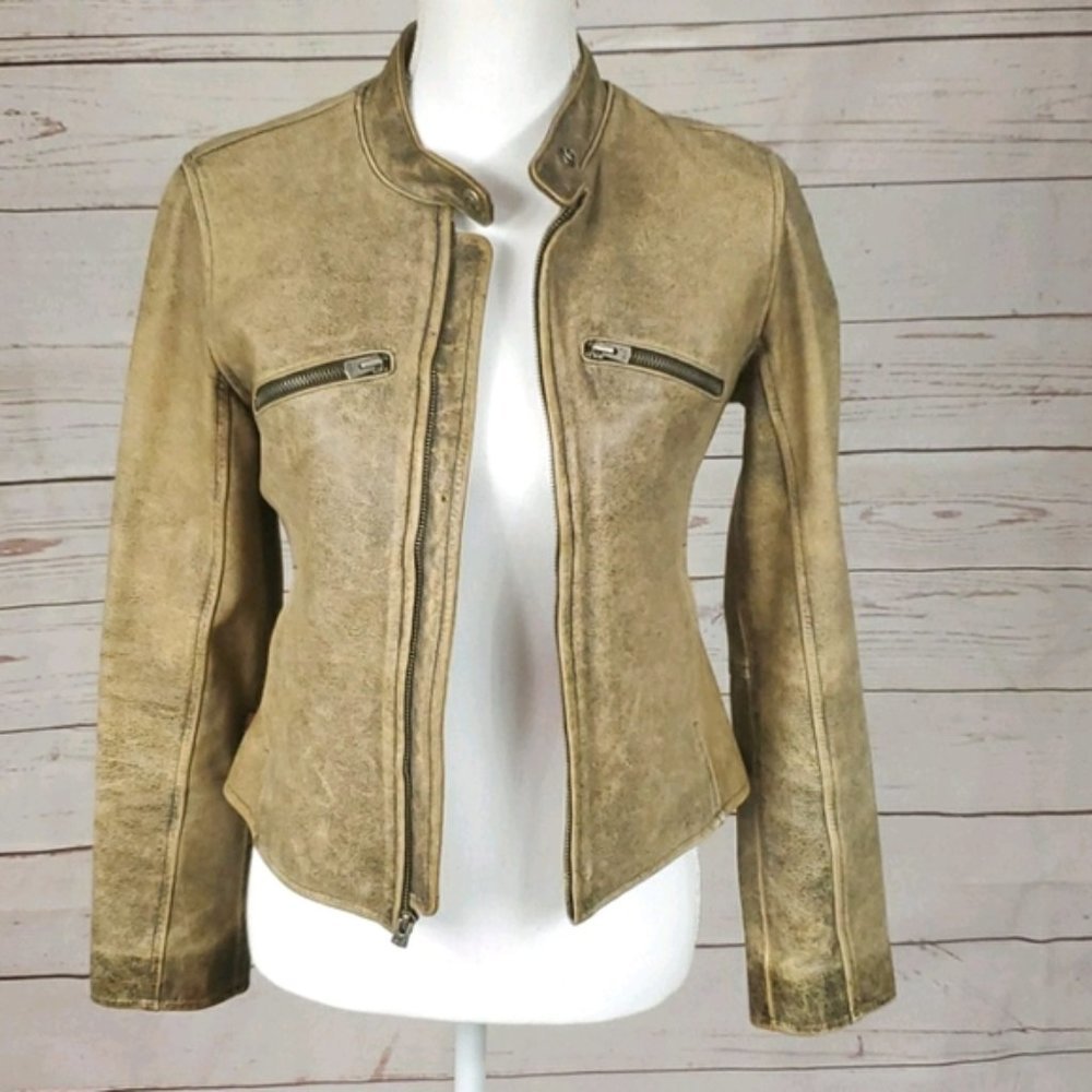 Levis, Vintage Distressed Genuine Leather Jacket